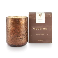 Illume Woodfire Small Luxe Sanded Mercury Glass Candle, 9oz