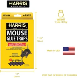 Harris Pre-Baited Mouse Glue Traps, Non-Toxic And Fully Disposable, 4pk -Home & Garden Zone blob 57376.1616717452