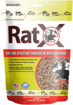 RatX All-Natural Non-Toxic Rat And Mouse Killer Pellets, 1 Lb