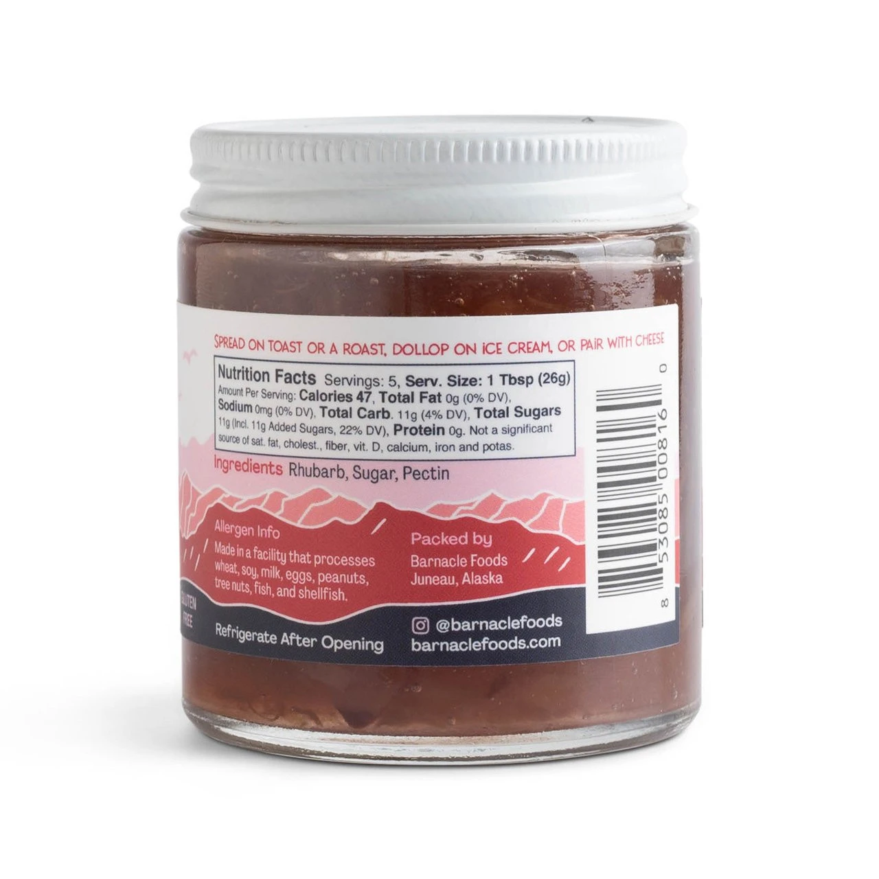 Barnacle Rhubarb Jam, 4.6oz 2 Barnacle Rhubarb Jam, 4.6oz - Image 2